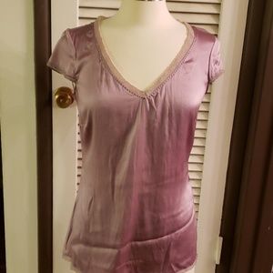 Elie Tahari Lace V Neck Blouse